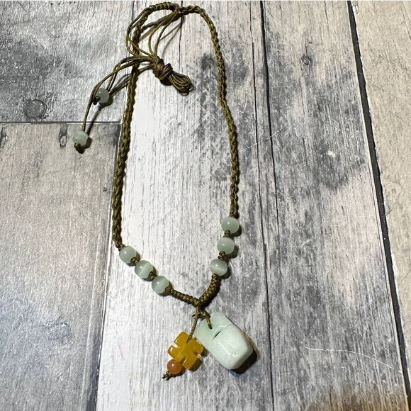Jade Adjustable Silk Necklace - Picture 2 of 3
